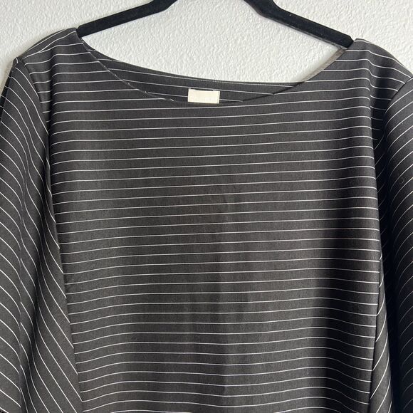 Chico's Ponte Striped Blouse‎ Size 3 XL Black & White Office Casual Boat Neck - Picture 1 of 11
